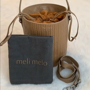 Meli Melo santina woven bucket bag brown